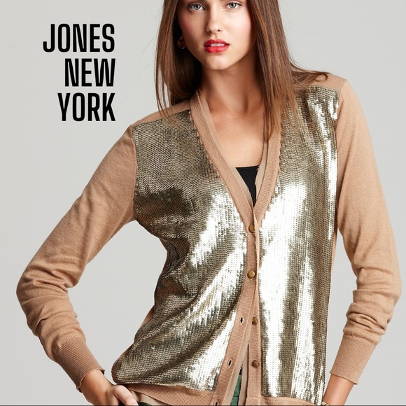Jones New York NEW Petites Gold Wool Blend Cardigan Sweater Top, PS - Picture 1 of 2